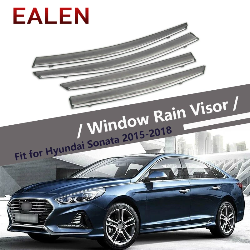 

EALEN For Hyundai Sonata 2015 2016 2017 2018 Styling Vent Sun Deflectors Guard Accessories 4Pcs/1Set Smoke Window Rain Visor