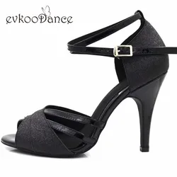 Evkoodance-Zapatos profesionales De PU para mujer, calzado De Baile, color negro, brillante, talla US 4-12, altura De tacón De 8,5 cm, DIY, Evkoo530