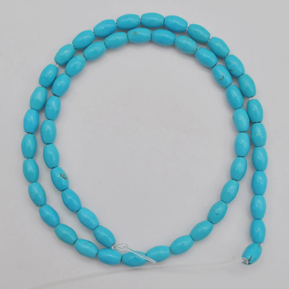 8x5MM Blue Turquoise Drum Loose Beads Strand 16 Inch Jewelry Making For Woman Gift C084