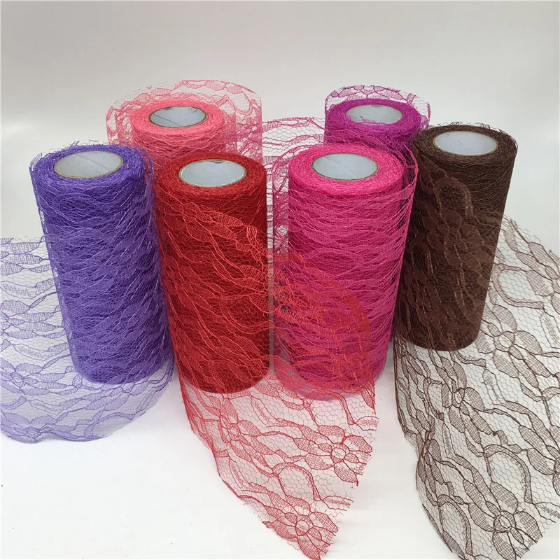 15cm 10Yards Tulle Roll Spool Lace Roll Netting Fabric for Tutu Skirt for Party Wedding Chair Sash Bow Table Runner Sewing Decor