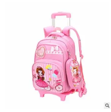 Kid Trolley School backpack wheeled bag for School Travel luggage bags for girls Trolley bag On wheels School Rolling backpacks