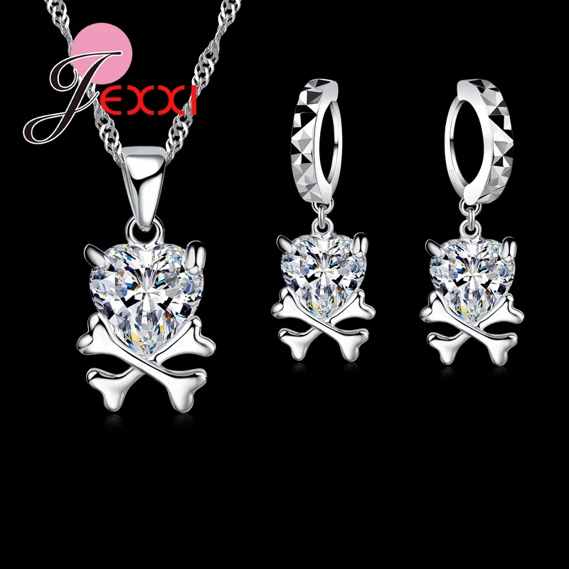 Amazing Jewelry Sets 925 Sterling Silver  Crystal Popular Earrings Necklace Jewelry Sets Promotion El collar