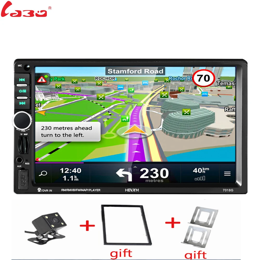 

Автомобильный радиоплеер 2DIN + GPS-навигация + рамка + камера карта Авторадио 7 дюймов HD Bluetooth MP5 Аудио стерео USB AUX Автомобильная электроника