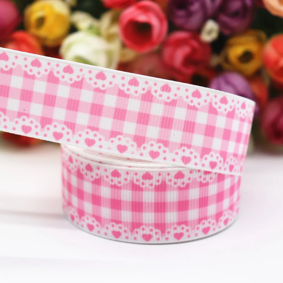 10 Yards 1" 25MM Ripsband Spitze Gittermuster bedrucktes Band für Haarschleifen DIY-Handwerk handgefertigte Accessoires M19050801 – Detail 3