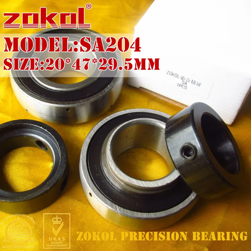 ZOKOL bearing SA204 Pillow Block Ball Bearing 20*47*29.5mm