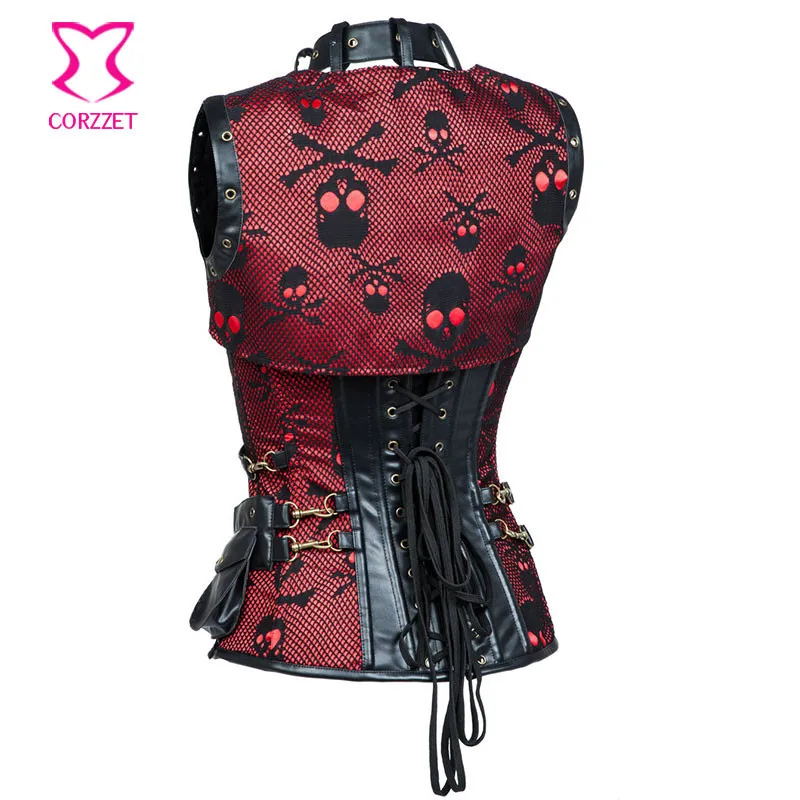 Corzzet Sexy Rettro Purple Brocade Steel Boned Steampunk Overbust Corset With Jacket Waist Slimming Gothic Corsets Plus Size 6XL