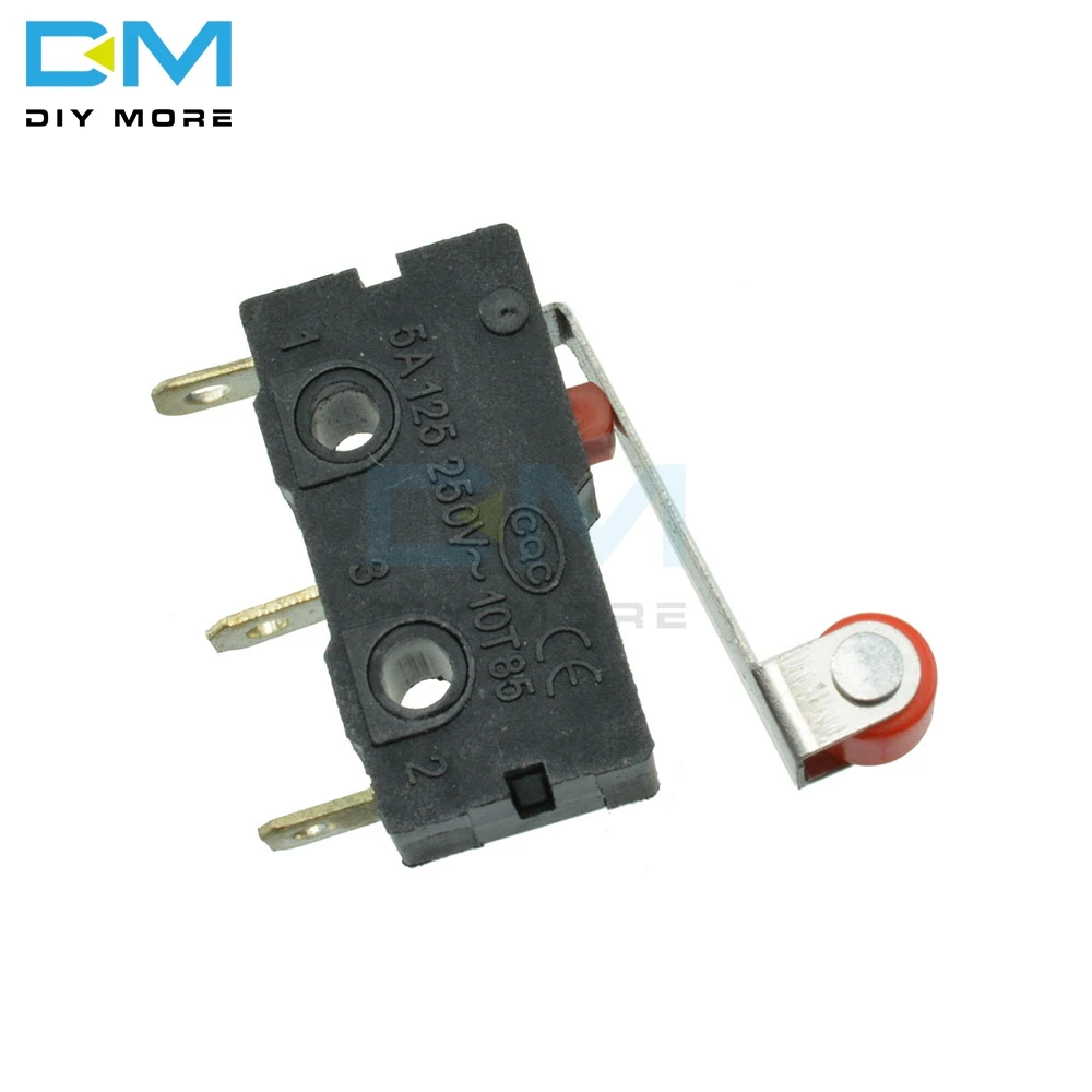 10Pcs KW12-3 Micro Roller Lever Arm Normally Open Close Limit Switch Control Module AC 125V-250V 5A PCB Board DIY