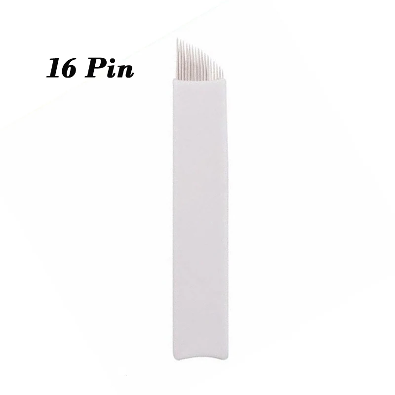 

50pcs 16 Pin Microblading Needles Permanent Makeup Eyebrow Blade For 3D Embroidery Manual Tattoo Pen Machine Cosmetic Eyebrows