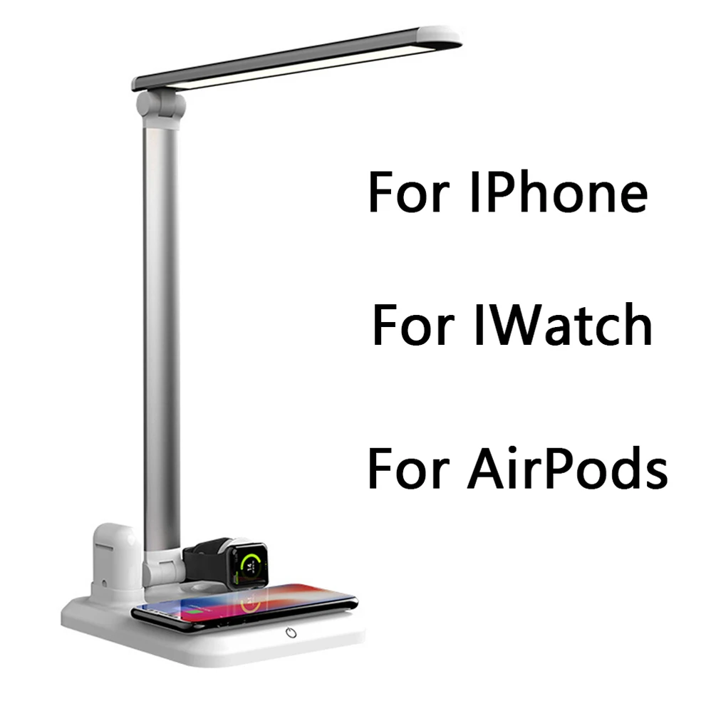 

Multifunction Table Lamp QI Wireless Charger Dock For Apple Watch 2 3 4 series AirPods IPhone 8Plus X XR XS 11 Pro Fast Charging