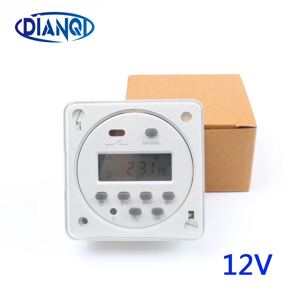 Stable CN101A 12V Digital LCD Power Timer weekly Programmable Time Switch Relay 8A TO 16A CN101  with protective cover weekly