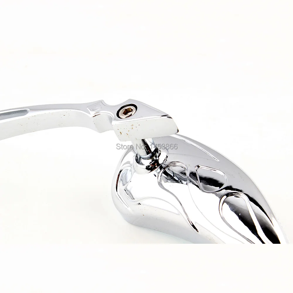 Motorcycle Chrome Teardrop Custom Rearview Side Mirrors 8mm 10mm Adapter For Harley Cruiser Chopper