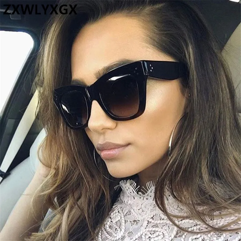 Luxury Oversize Square Sunglasses Women Vintage Brand Big Frame  Sun Glasses Fashion Gradient Female  Oculos