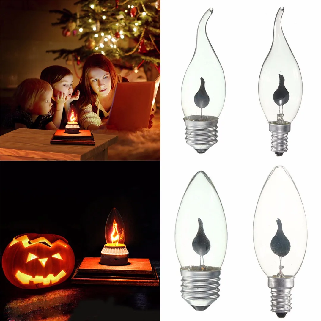 

E27 E14 LED Flicker Fire Flame Candle Light Bulb Atmosphere Xmas Decor Lamp New