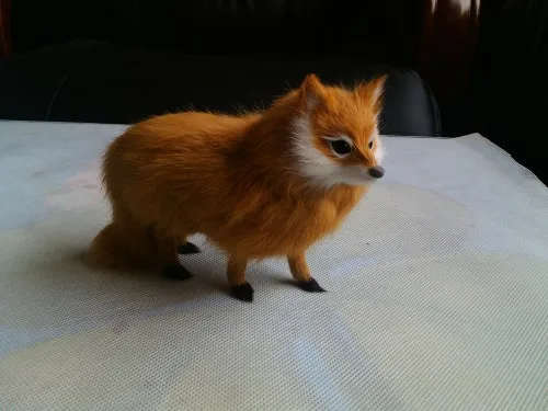 furry fox about 16x12cm model polyethylene&furs handicraft,props decoration gift d411