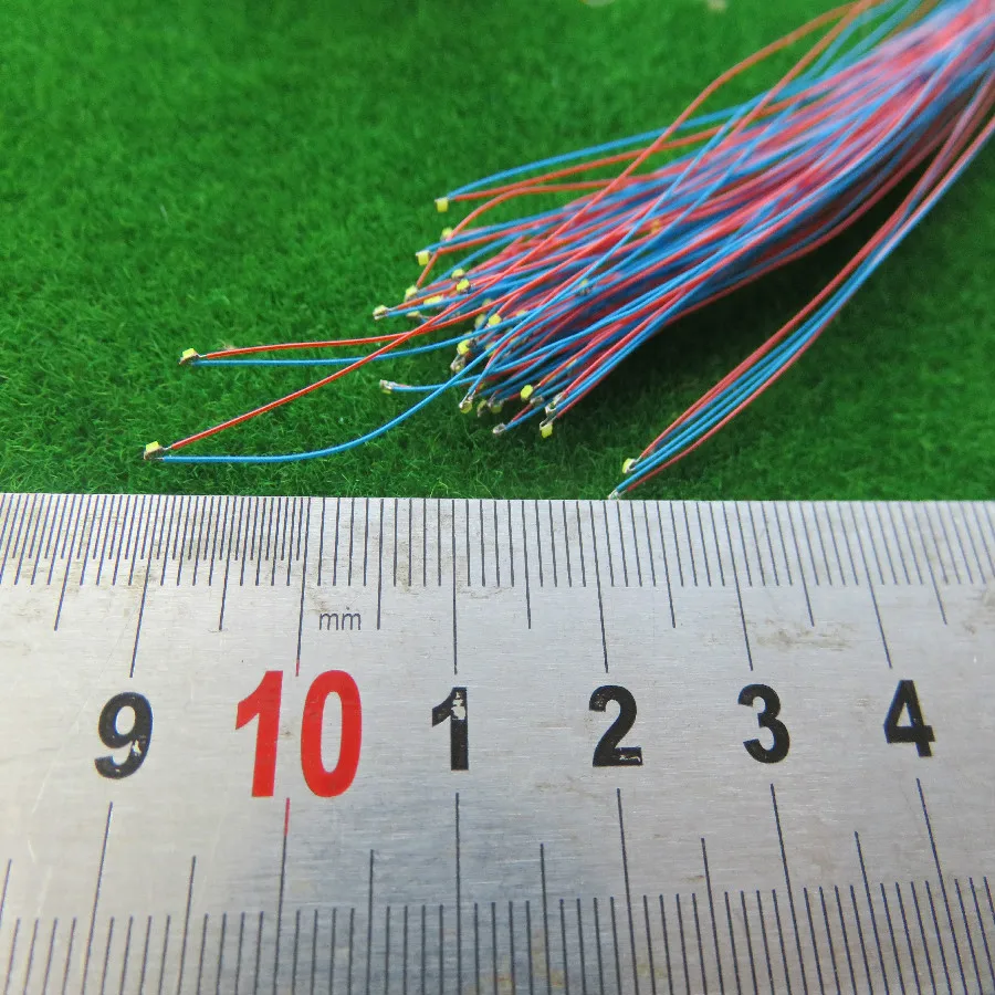 0402 SMD Model Train HO N OO Scale Pre-soldered Micro Litz Wired LED Leads Wires 20cm For Ho Train Layout Model