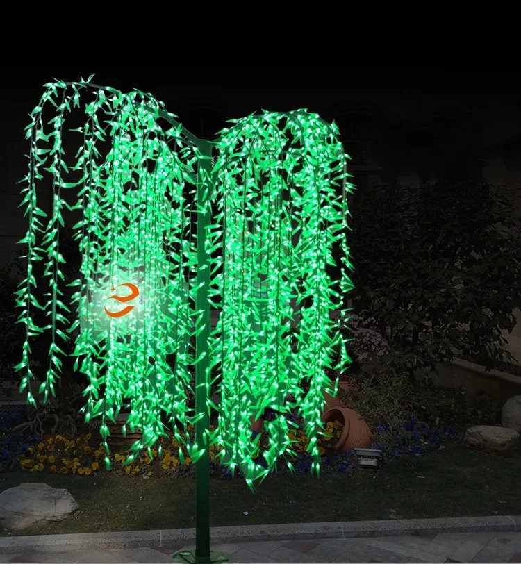 

Led Artificial Willow Weeping Tree Light Outdoor Use 3m/9.8ft Height 2304pcs LEDs Rainproof Christmas Decoration Waterproof Tree