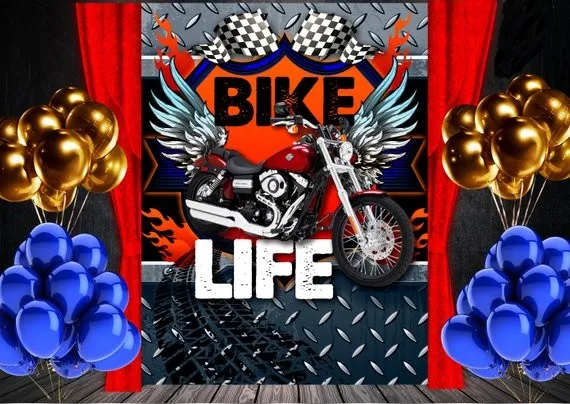 

motorcycle bike life wings birthday photography backgrounds High quality Computer print party backdrop