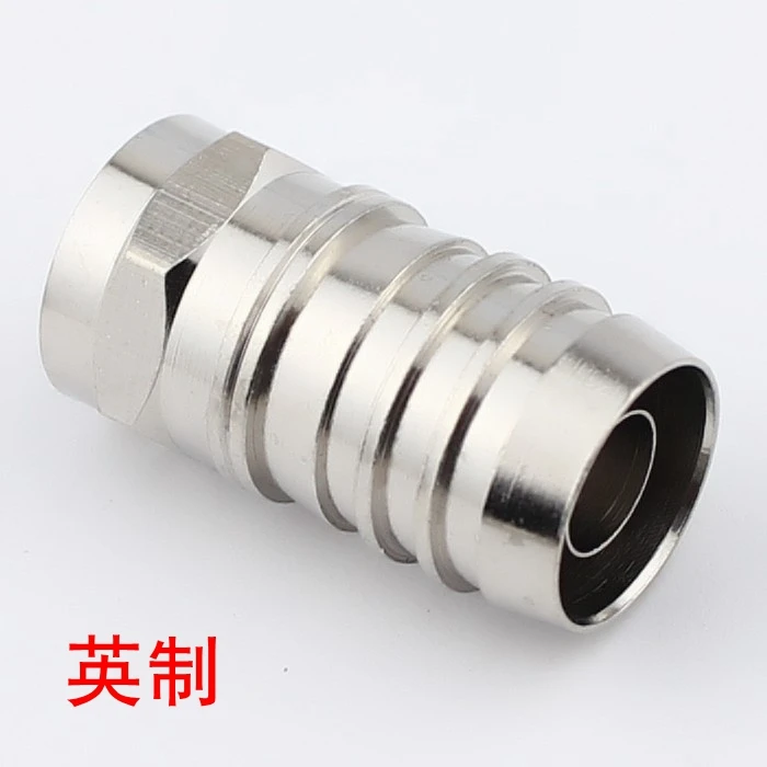 The plug of the F RG6 F inch plug cold plug plug cable four shielded cable connector RG6 cable connector