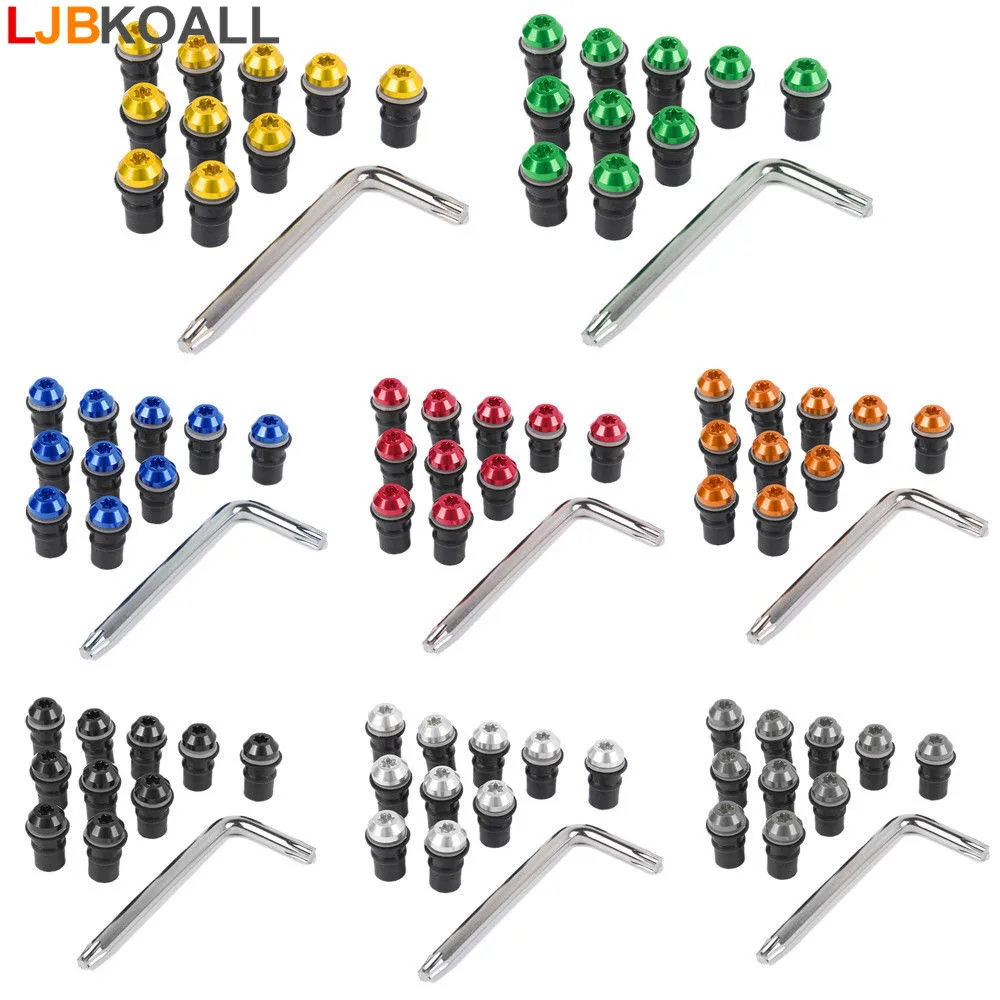 10 Pcs /Set Universal Motorcycle M5 x 16mm CNC Aluminum Windscreen Windshield Screw Bolts Nuts Kits For  BMW Honda Yamaha