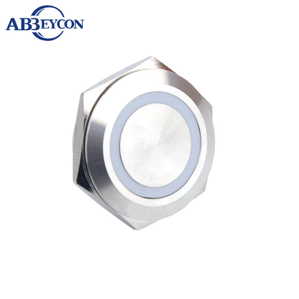 30mm Stainless Steel Led Illuminated Light Angel Eye Ring Switch Self-locking Momentary Push Button Switch Waterproof Button