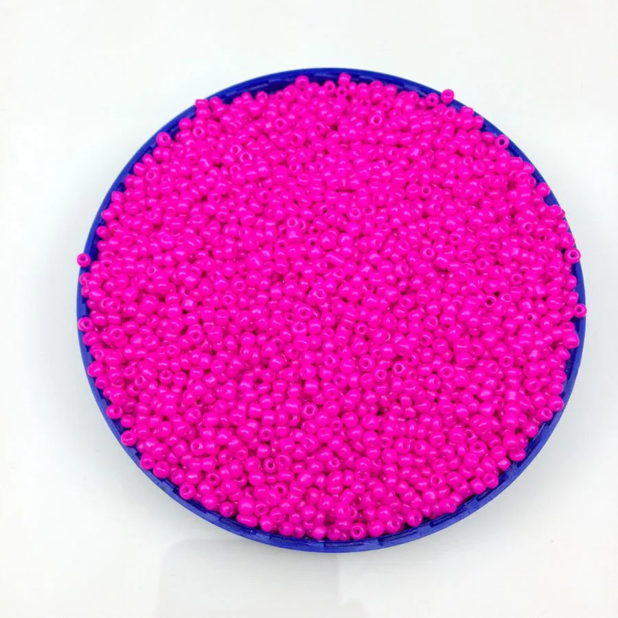 16g 1000X 2mm 12/0 Rose Pink Neon Color Opaque Round Loose Spacer Beads Cezch Glass Seed Beads Handmade Jewelry DIY Garment Bead