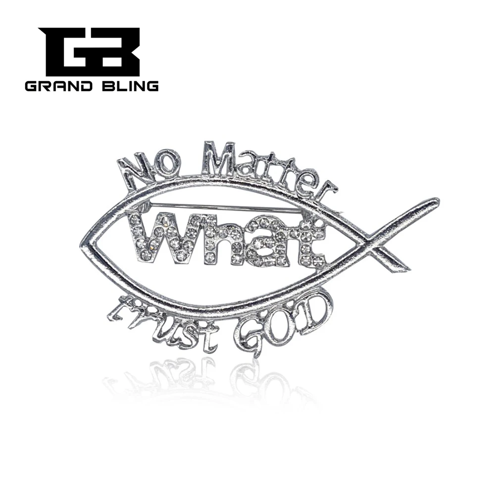 Христианская заколка для лацкана с Иисусом флейта словами «независимо от того, что это важно, доверьтесь Богу»