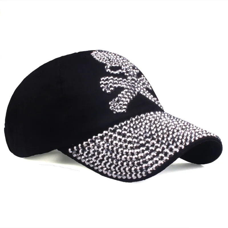 [YARBUU] baseball caps for women and men Casual Rhinestones Skull cap new fashion high quality Unisex hat Female Peaked cap