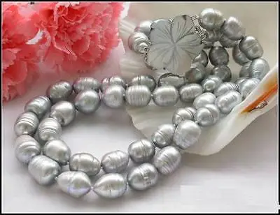 

Потрясающее ожерелье 10-11 мм из таитянской искусственной кожи 17 дюймов 18 дюймов