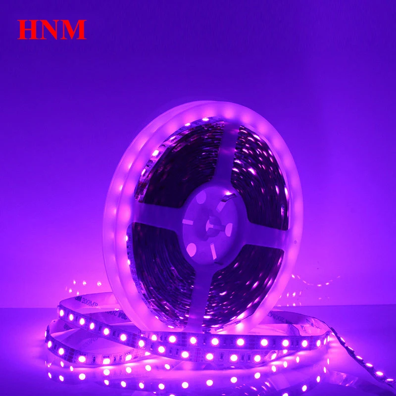 5M 60LEDs/m 5050 LED Strip Violet SMD Flexible Tape Light 300LEDs SMD5050 DC 12V LED Light Lamp TV Non-waterproof IP20 White PCB