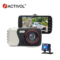 Bway wide angle 4.0 Inch IPS Screen Car DVR Recorder camera dual lens rearview Camera DVR Camera Full HD 1080P Video Dash Cam