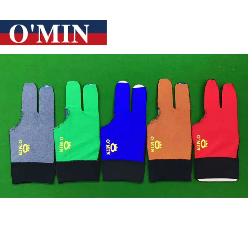 O'min Quality Snooker Pool Glove Breathable Gray/Green/Blue/Orange /Red Colors China