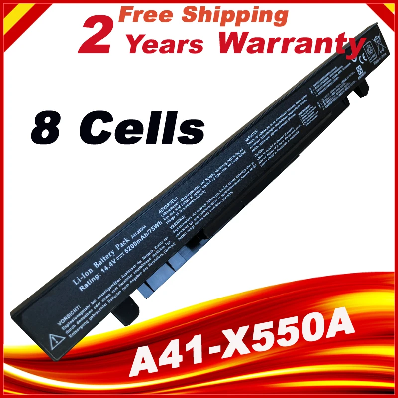 8 Cells 5200mAh Laptop Battery For Asus F552 F552C K550V P450 P450C P450L P450V P550 P550C P550L R409 R409C R409L R409V R510