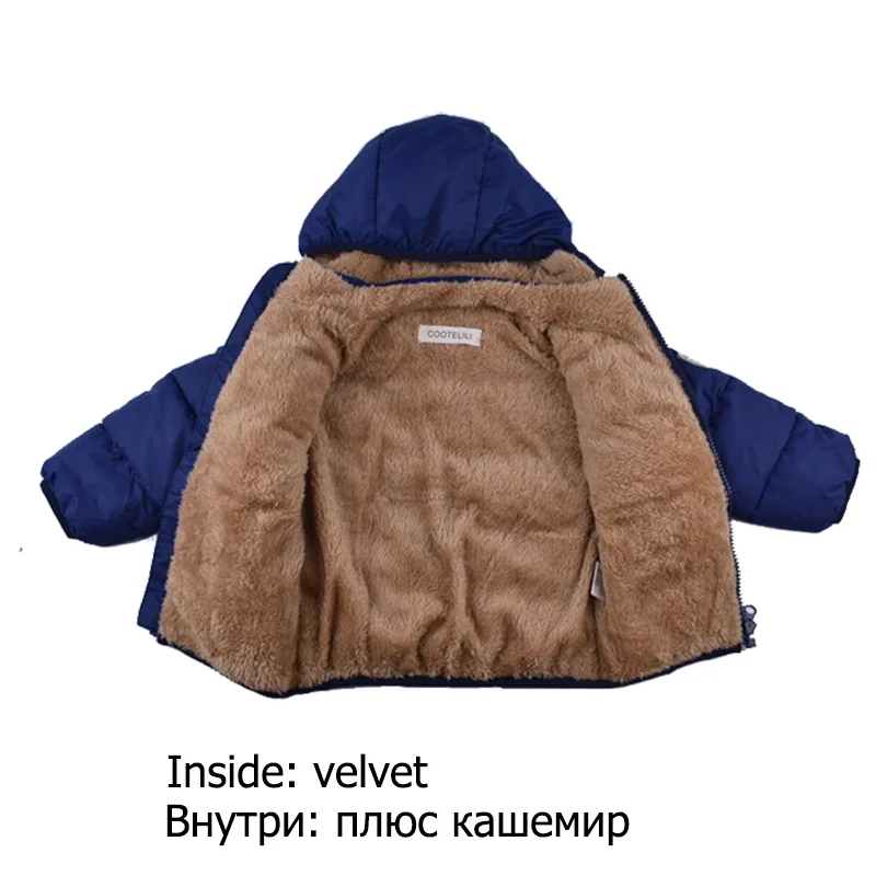 COOTELILI Winter Jackets Girls Warm Thick Velvet Children's Coat Kids Boys Clothing Outerwear & Coats Windproof Baby Clothes