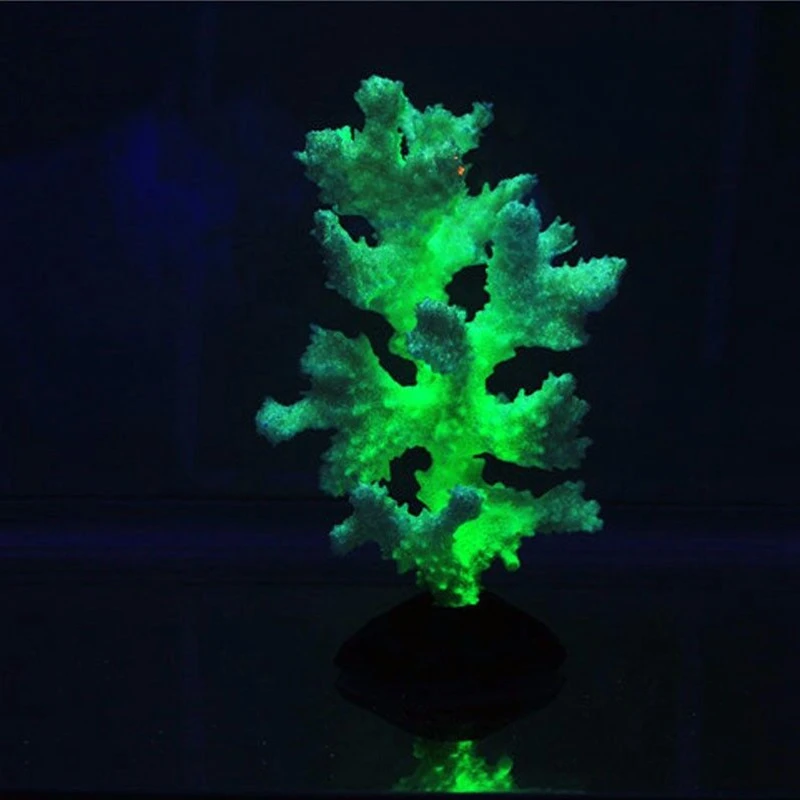 1pc Glowing Coral Beautiful Aquarium Decoration Landscape Ornaments Home Garden Fish Aquatic Pet Supplies Silica Gel Sea Coral