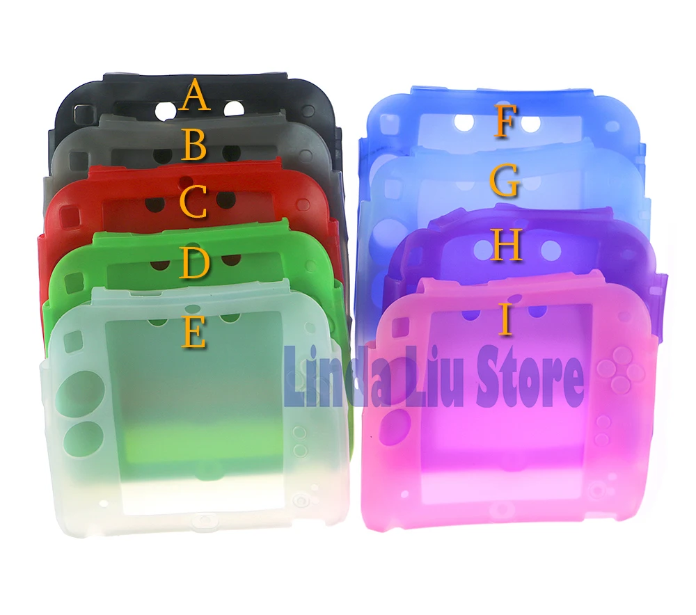 10pcs/lot New Pure Color Ultra Thin Silicone Case for 2DS Soft Rubber Gel Protective Case Cover