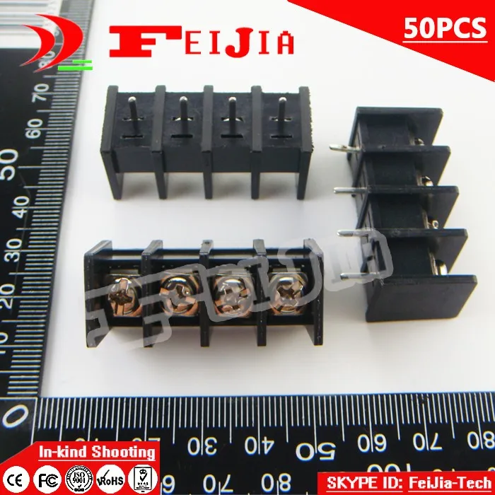 50PCS 45-9.5-4P / 45 9.5mm 4Pin Barrier Terminal Block Screw Terminal Block Pitch 9.5mm Terminal Block Free Shipping