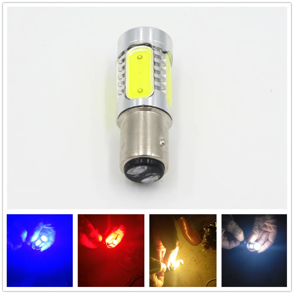 1X 1157 BAY15D P21/5W 7.5W White 5 COB LED Tail Brake Stop bulb Fog Light 7528 2057 Amber Red Ice Blue