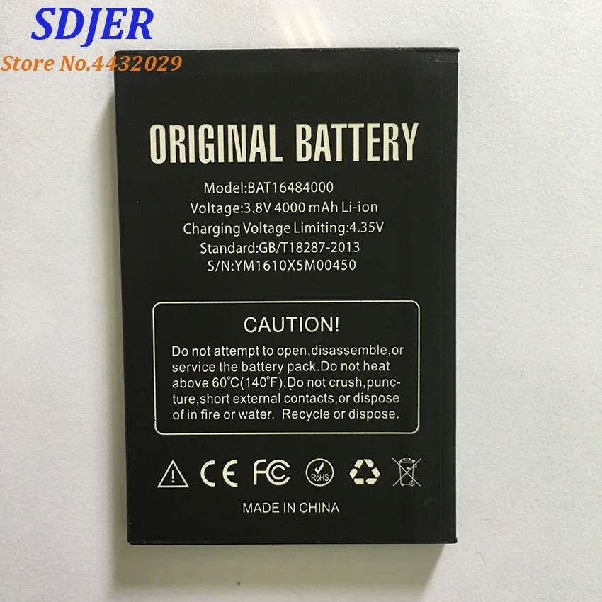 Original Large Capacity BAT16484000 4000mAh Back up Battery Replacement For DOOGEE X5 MAX X5Max Pro Cellphone