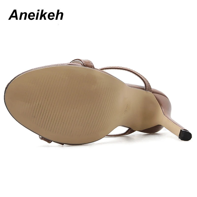 Aneikeh 2024 Women Sandals Stiletto High Heel Shoes Strap Ankle Wrap OL Sexy Pumps Party Dress Dropshipping Shoes Size 35-40