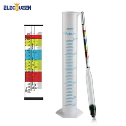 3 Scale Hydrometer Making Triple Scale hydrometer  &250ML Graduated Cylinder Testing for beer and wine,home brewing