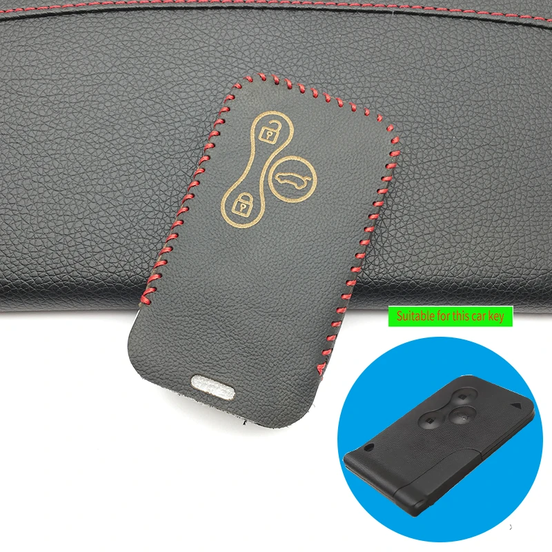 

Leather 3 Buttons Car Key Cover Case Protector Skin Smart Card For Renault Clio Logan Megane 2 3 Koleos Scenic