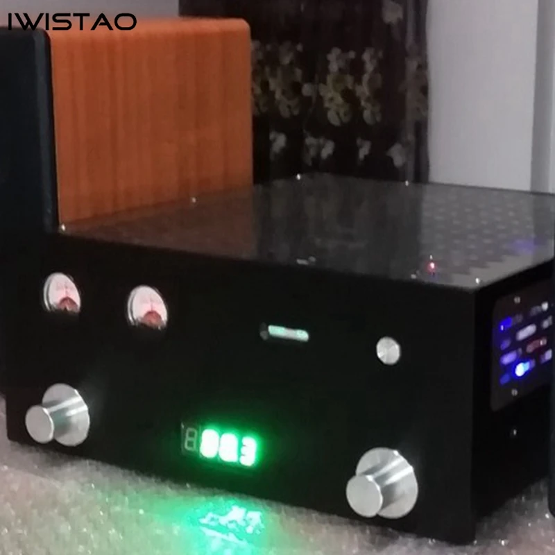 IWISTAO-راديو FM ستيريو مع مضخم طاقة مدمج 6P1 2X3.5W ، هيكل من الألومنيوم ، صوت HIFI عالي الحساسية ، ذهبي