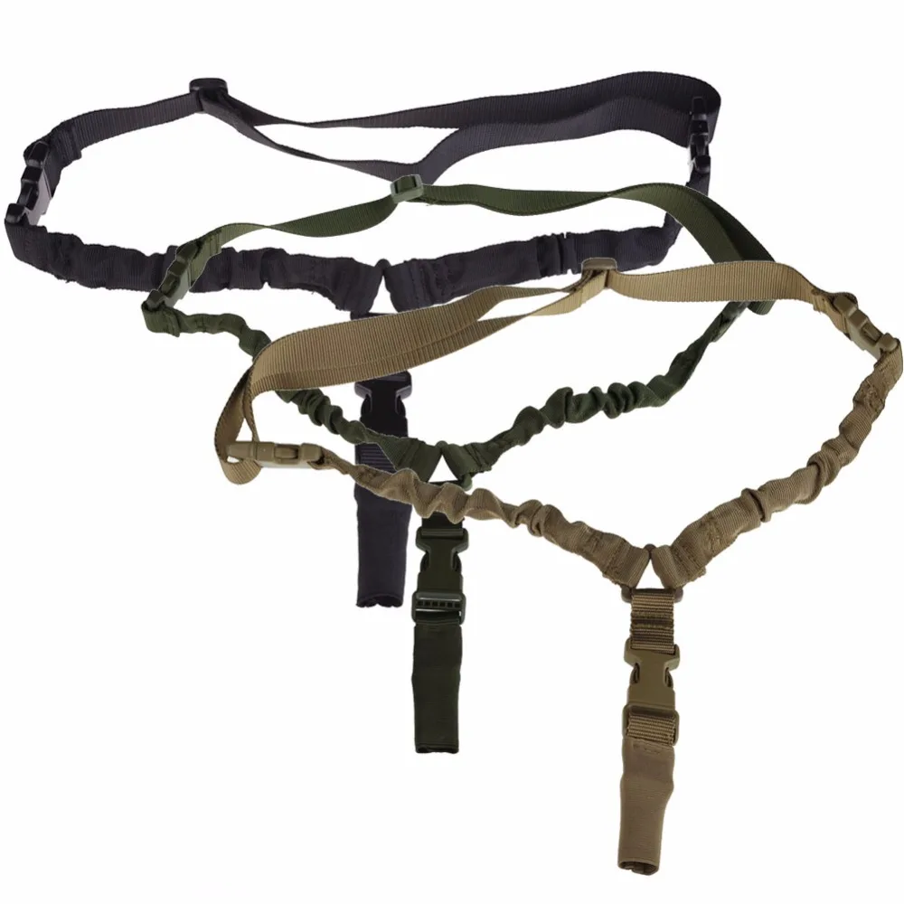 US Tactical Gun Sling Single Point Belt Bungee Rope Adjustable Army Rifle Shoulder Strap for Airsoft M4 AR15 Accessories Slings