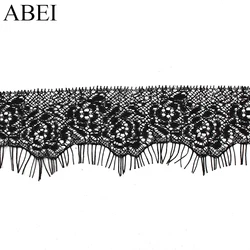 5cm Quality French Eyelash Lace Fabric Embroidery Black Lace Ribbon Trims DIY Wedding Party Dress 3 Meters Lace Supplier