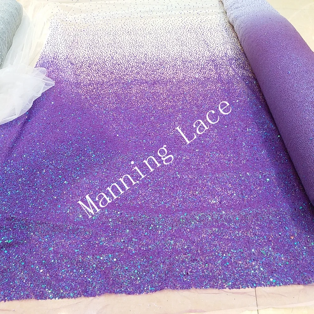 

Purple surface is inlaid with glittering floral lace and lace fabrics, hot selling wedding dresses and dresses and lace H-191036