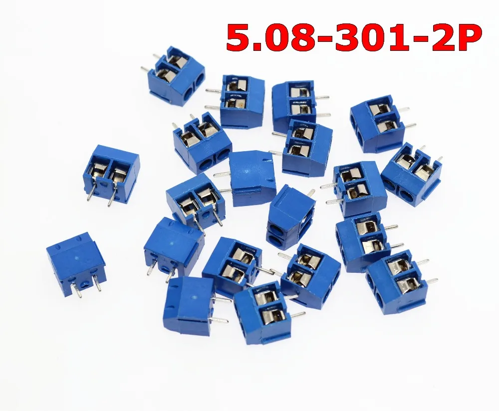 Free Shipping 5.08-301-2P 301-2P 10PCS 2 Pin Screw Terminal Block Connector 5mm Pitch