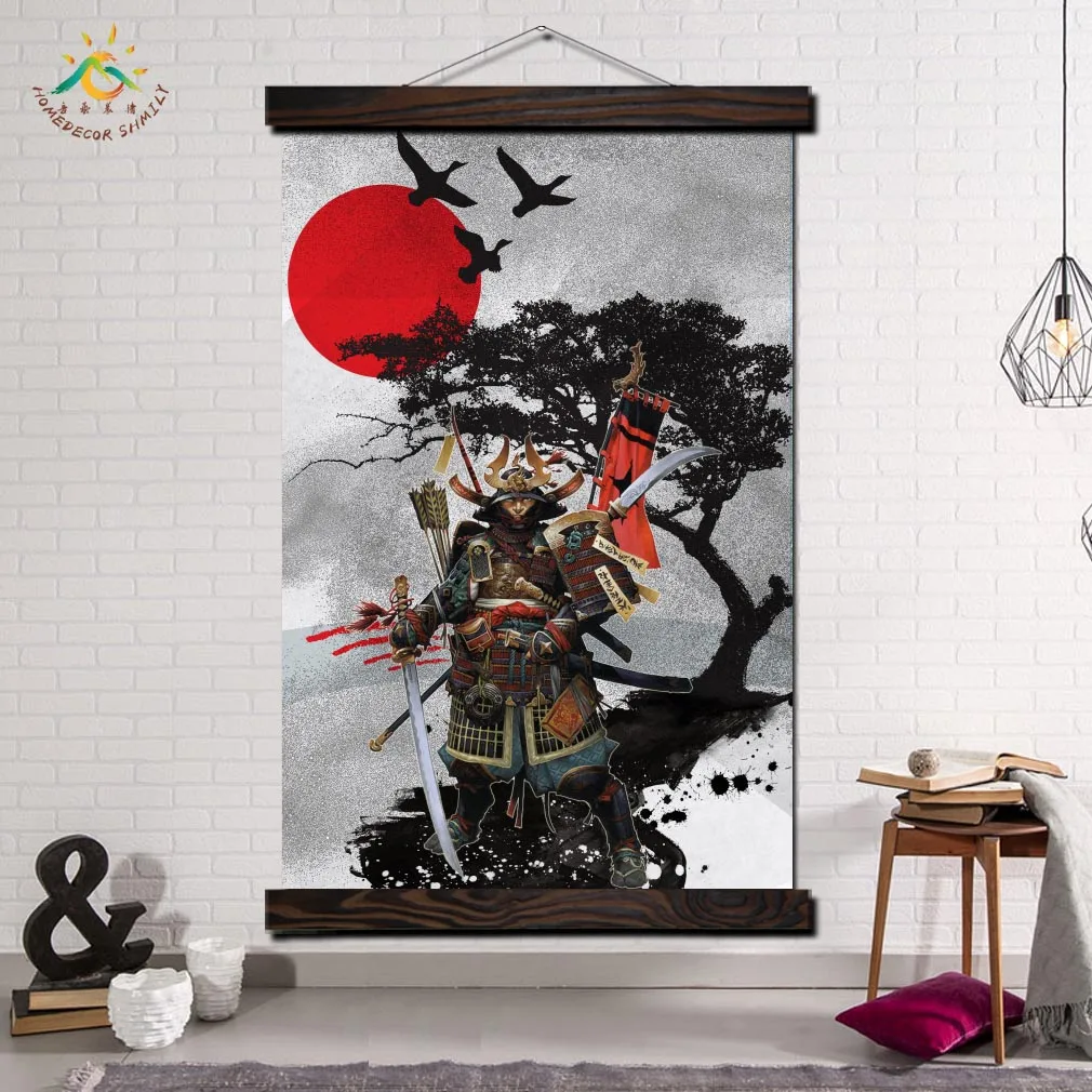 

Samurai Japan Style Wall Art Canvas Prints Painting Frame Scroll Painting Hanging Poster Decorative Picture Art Wall Poster