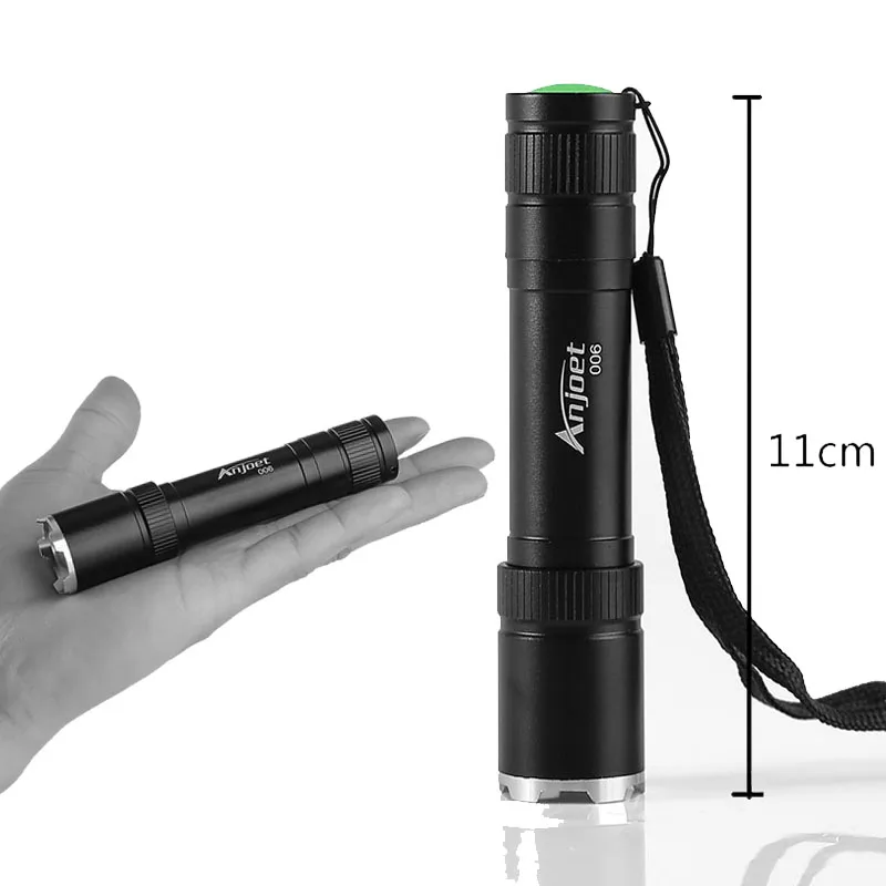 Anjoet Adjustable Focus Mini Flashlight 1000 Lumens Zoomable CREE Q5 LED 18650 Tactical lantern waterproof Torch Lamp