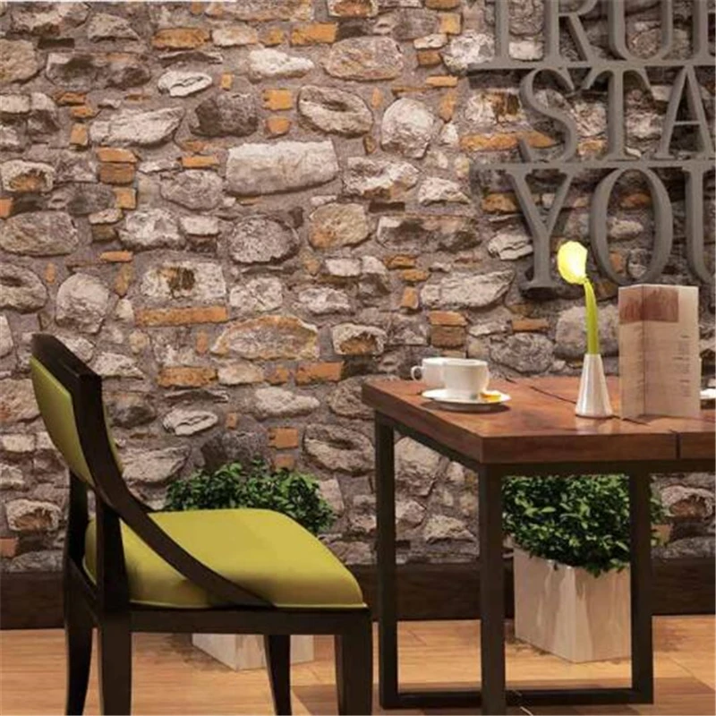 wellyu Retro Vintage brick wallpaper antique restaurant bar cafe clothing store culture 3d papel de parede stone wall paper обои