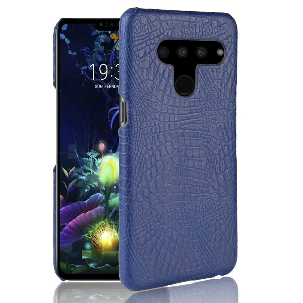 New For LG V50 ThinQ 5G LM-V500N Case Retro PU Leather Crocodile Skin PC Hard Book Cover For LG V50 ThinQ 5G V50 Phone Bag Case